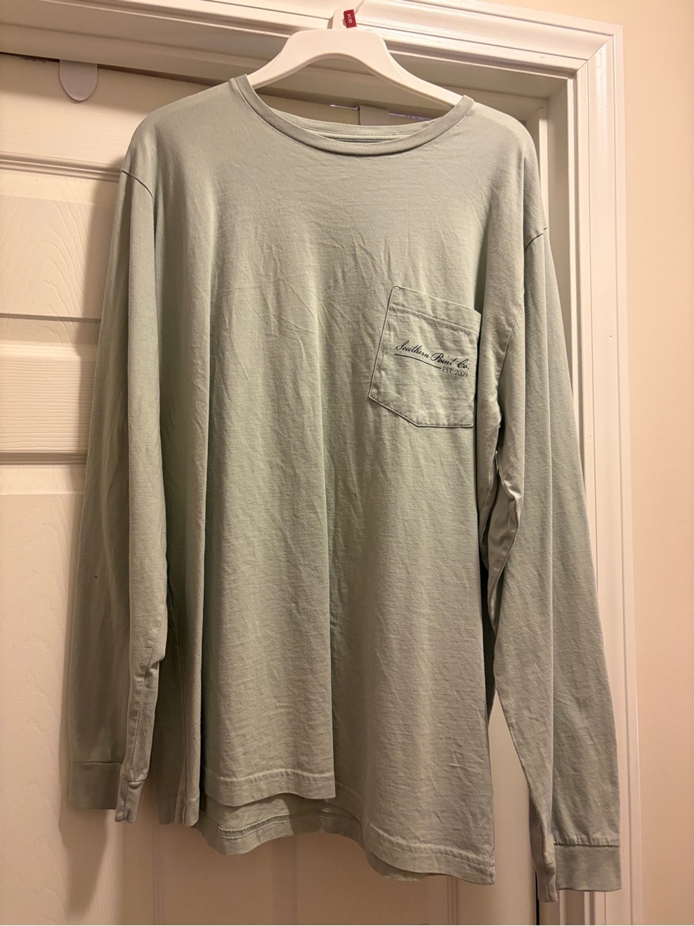 Long Sleeve Pocket Tee in Light Sage - Casual Everyday